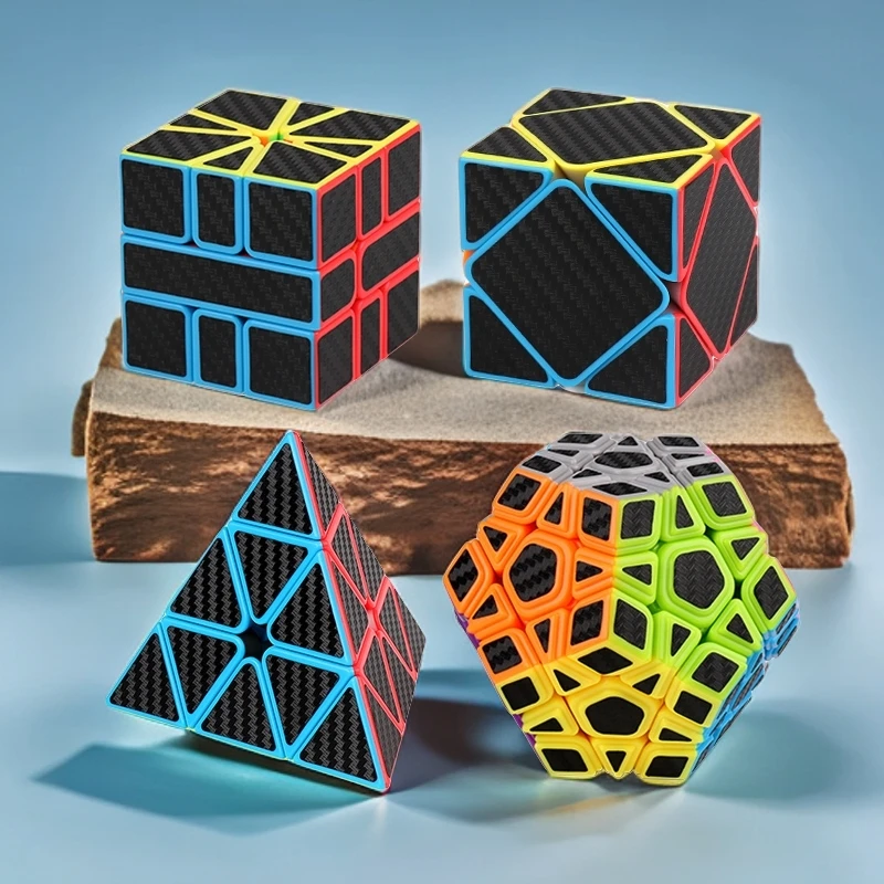魔域文化碳纤维异形魔方金字塔三角斜转SQ1五魔方学生益智玩具