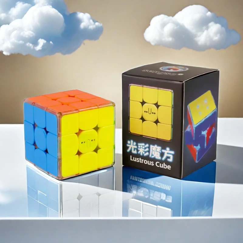 圣手三阶6-12岁魔方趣味灯光磁力充电款发光摆件顺滑益智礼物玩具