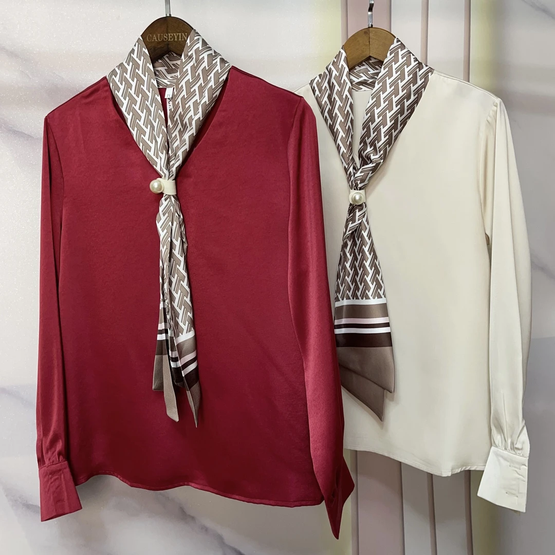 衬衫长袖女外穿设计感小众上衣2022年春秋季新款时尚蝴蝶结衬衣