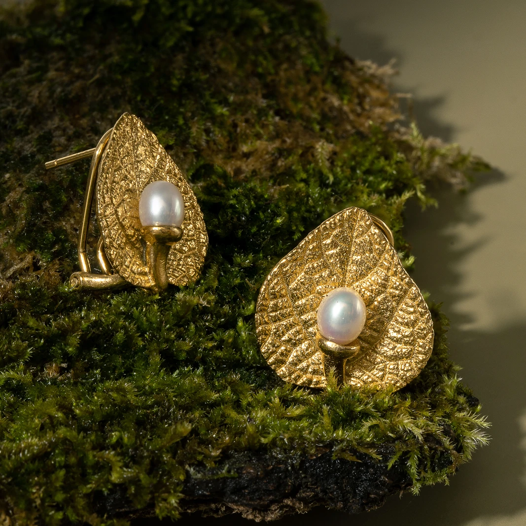 925银耳饰 【葫芦叶耳扣】925银镀金 三层厚镀 防掉色