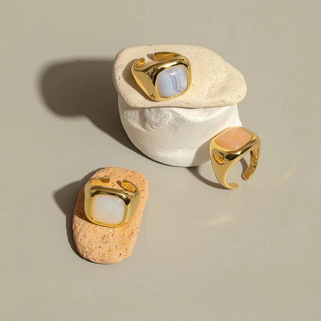 925银戒指 【果冻戒指】925银镀18k金  三层厚镀 防掉色