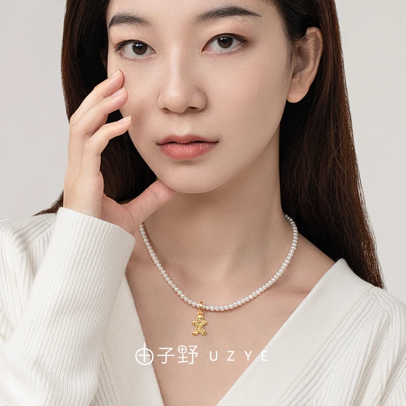 坠链均925银 【姜饼人吊坠】925银镀18k金   三层厚度  防掉色