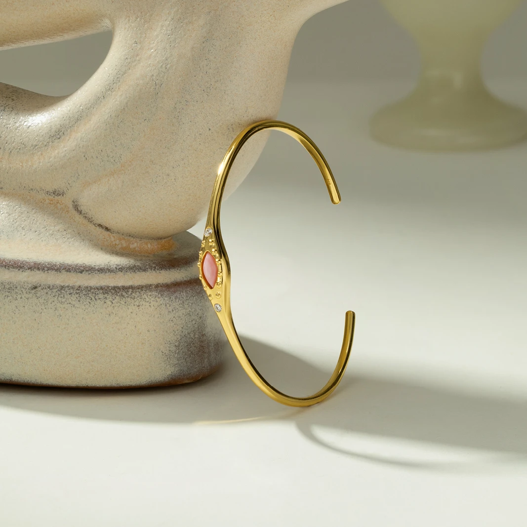 925银手镯 【胭脂手镯】925银镀金 三层厚度 防掉色