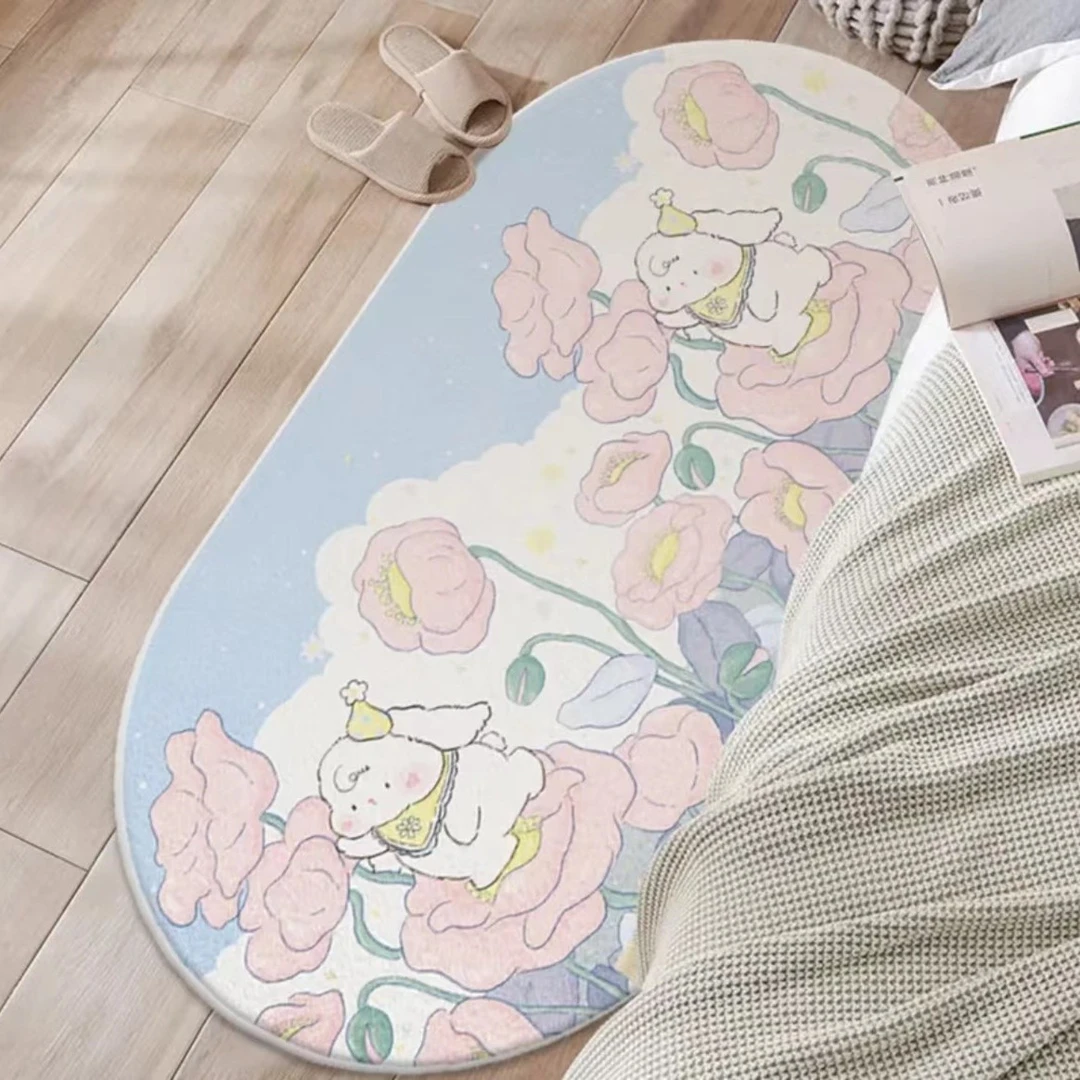 【桃夭&云梦】加厚绒北欧小清新卧室床边毯客厅地垫ins风房间地毯