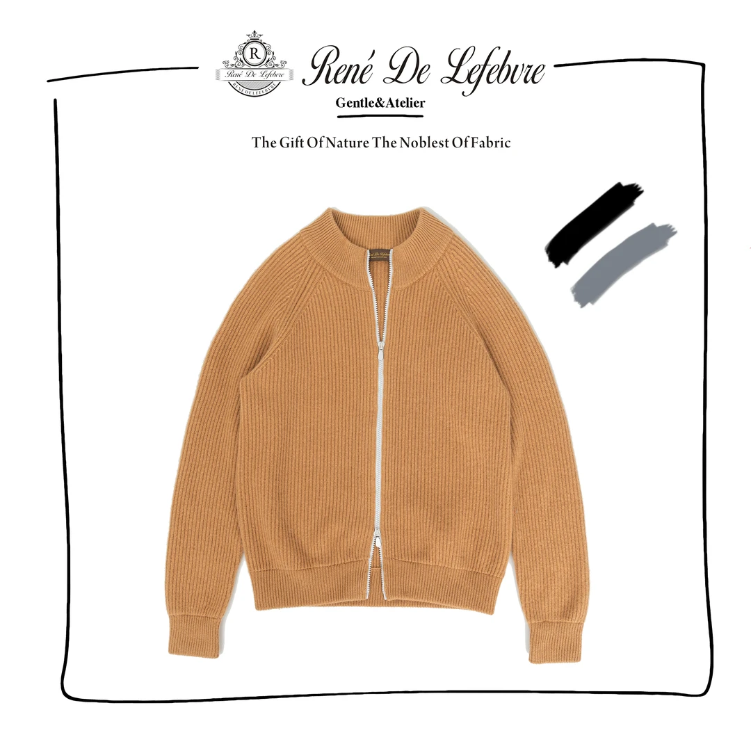 René De Lefebvre秋冬纯色拉链老钱风羊毛男士针织休百搭闲毛衣