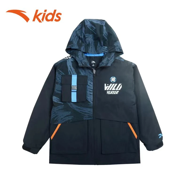 安踏儿童男童24年新款秋冬摇粒绒防风外套加绒三防科技8602