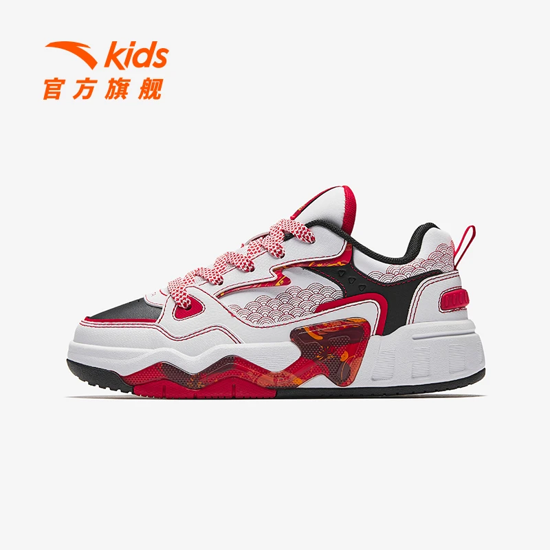 新年款安踏儿童男女大童板鞋新年款新款革面低帮春季8015潮流