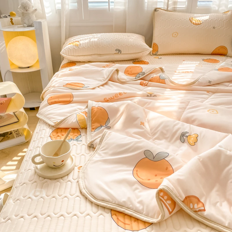 乳胶凉席四件套夏凉被夏季床笠款床上冰丝席空调席儿童夏席可水洗