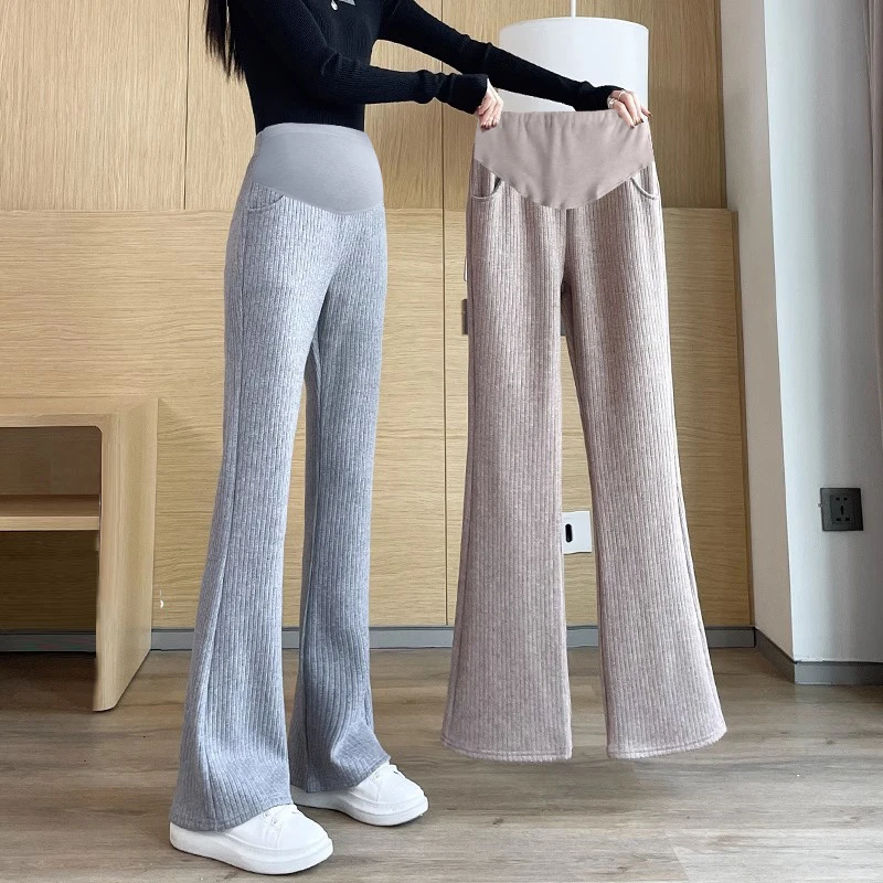 微喇叭垂坠感孕妇孕妇装外穿阔腿裤秋冬裤子宽松显瘦孕妇裤长裤