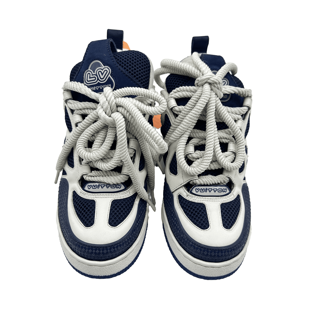 Lv/5码39码/白蓝拼接skate板鞋/96新/时尚潮流潮鞋/vv0103