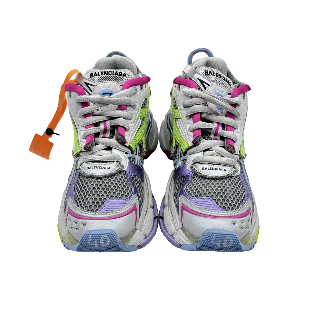 Balenciaga/40码/灰绿红拼接runner老爹鞋/98新/时尚潮鞋/vv534