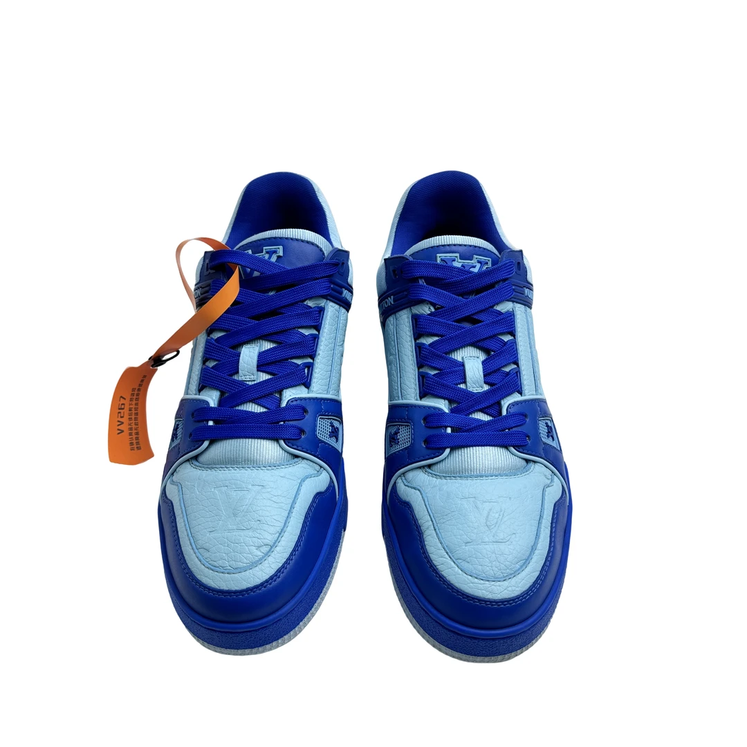 Lv/8.5码42.5码/海军蓝拼接trainer板鞋/97新/时尚潮流潮鞋/vv267