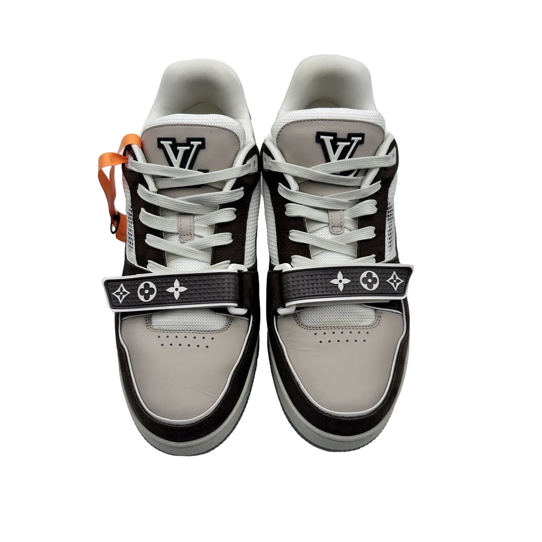 Lv/7码41码/摩卡棕色拼接魔术贴trainer板鞋/99新/vv350/时尚潮流