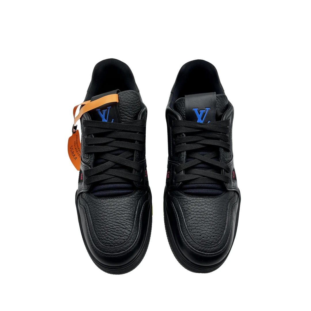 Lv/7码41码/黑底黄标trainer板鞋/97新/时尚潮流潮鞋/vv455