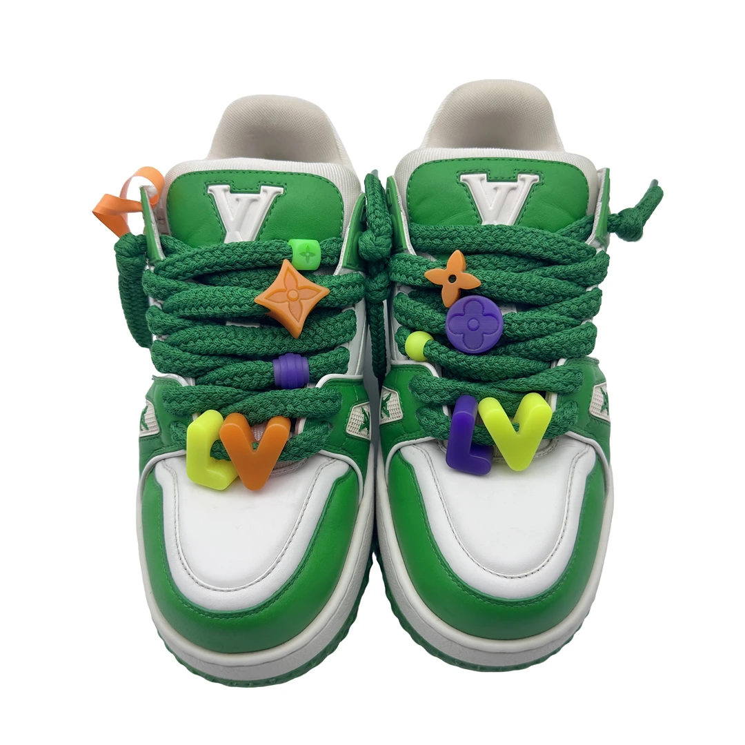 Lv/7码41码/白绿拼接胖丁板鞋/98新/vv302/时尚潮流潮鞋