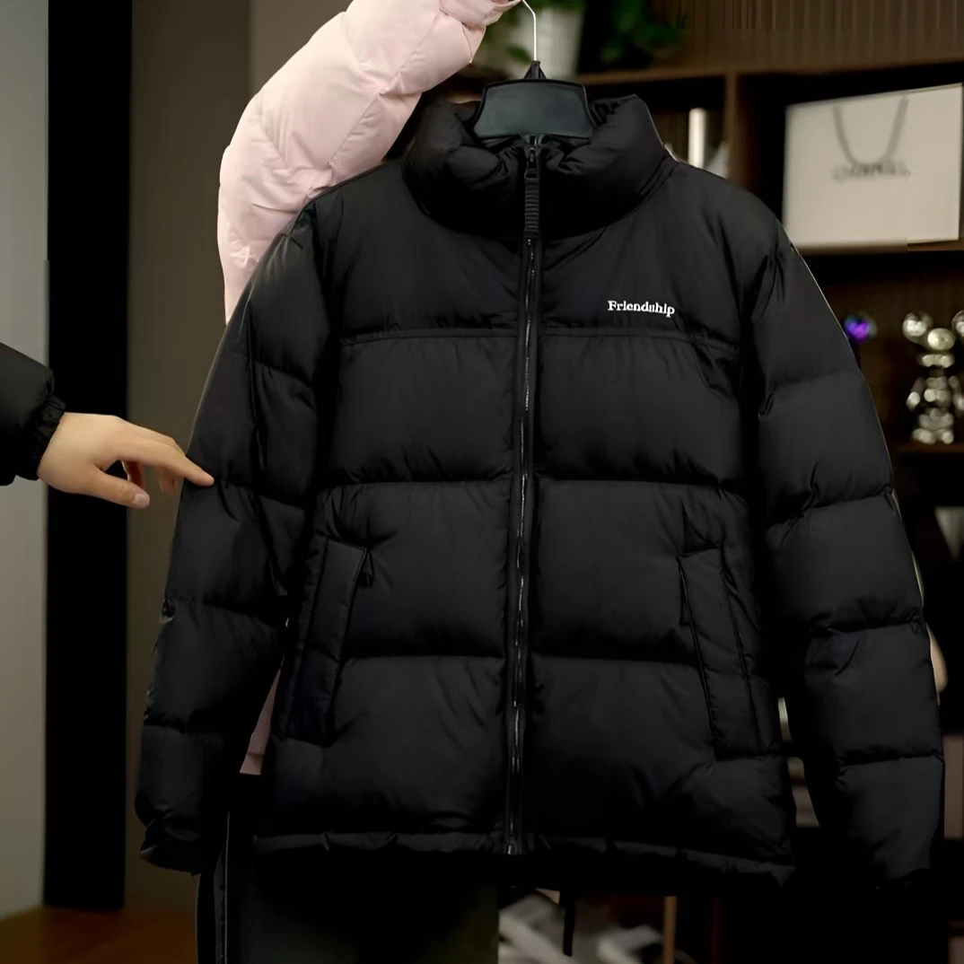 【1】男女同款情侣款拼色保暖防风羽绒服