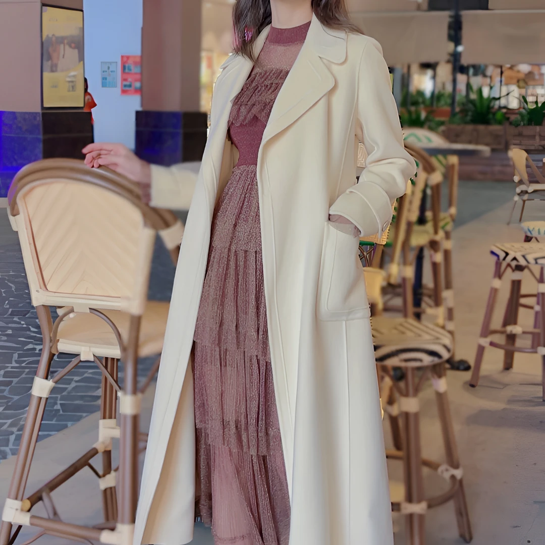 ou 秋冬毛呢长款外套1082140561百搭时尚气质