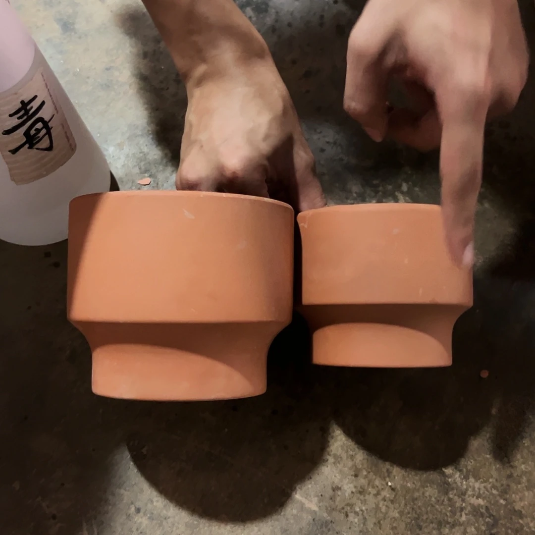 【闪购商品】红陶20CM以下高脚盆两个