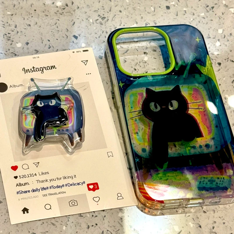 BANCA电视哈基米适用苹果15promax支架手机壳iPhone16华为viv小米