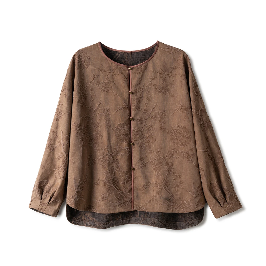 【梅花】满分桑蚕丝香云纱双面穿上衣DX24AW025