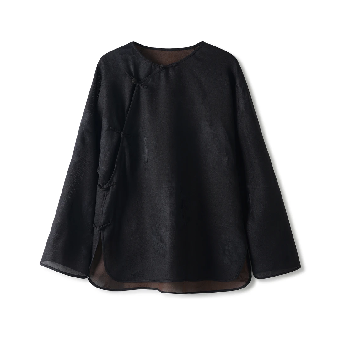 【若隐】新中式桑蚕丝香云纱百搭太太服上衣DX24S037