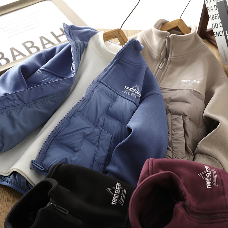 男童轻薄款羽绒服秋冬装2024新款儿童拼接保暖棉衣冬季男孩潮外套