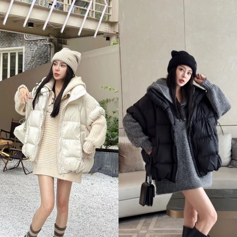 2WT26依美丁时尚肩口抽绳羽绒服马甲