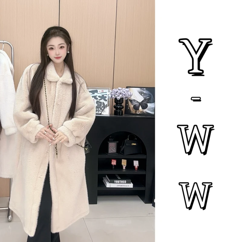 [Y-M]2024冬季新款貂绒加厚外套韩版立领百搭毛毛外套