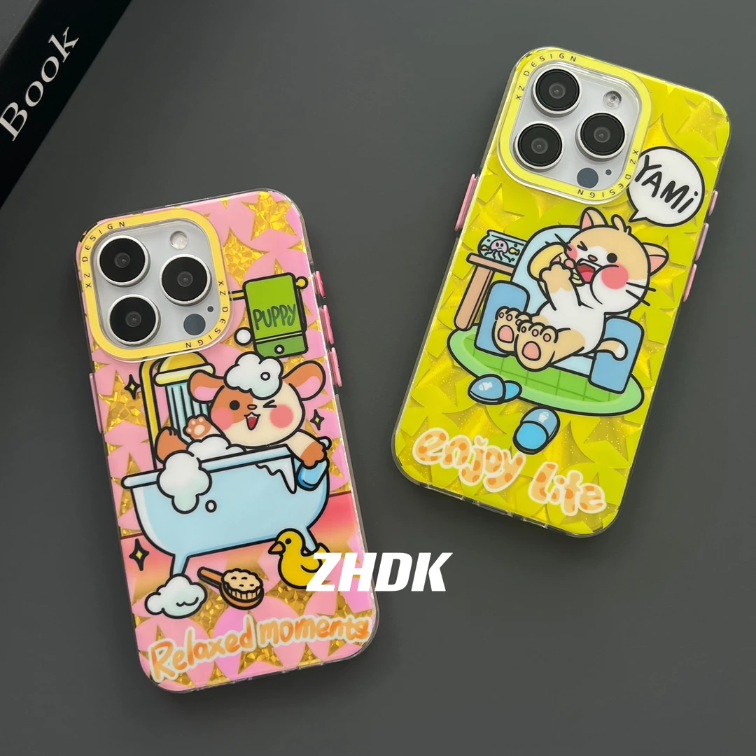 【侧边带图】开心猫咪高级感适用iphone15promax苹果手机壳14潮牌13