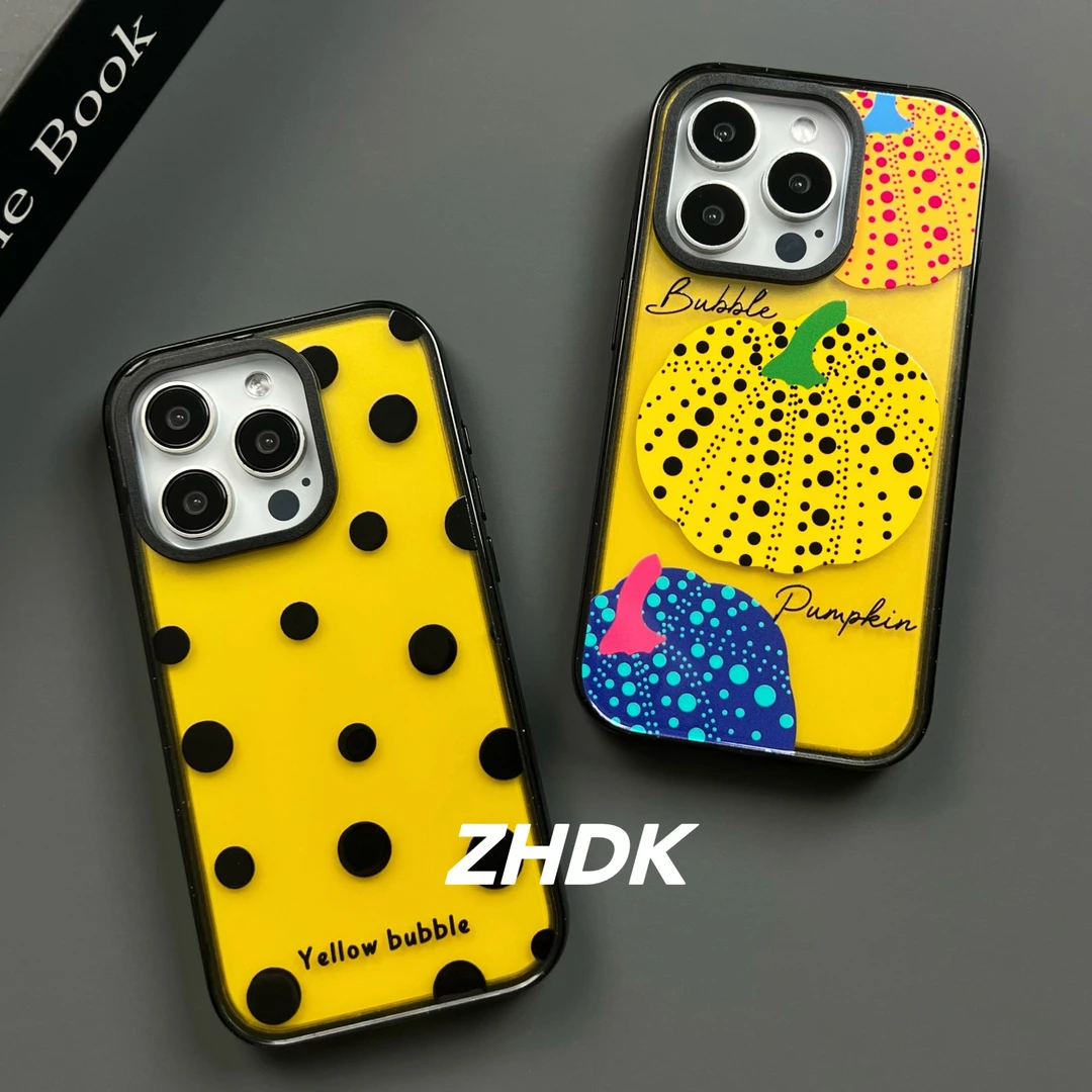 【加厚亚克力】艺术波点南瓜适用iPhone16promax手机壳苹果15防摔14
