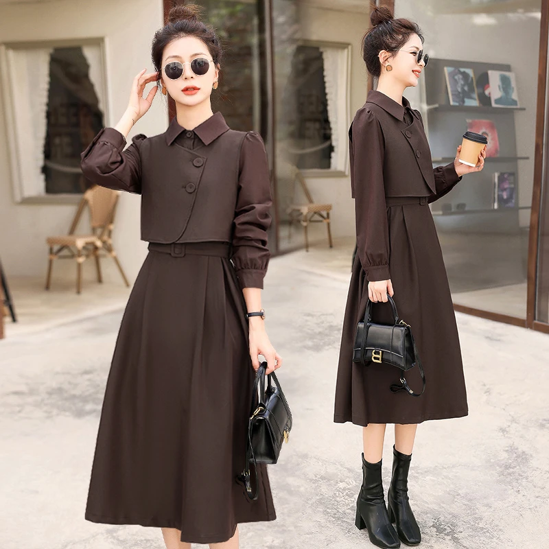 【米】法式连衣裙女秋款2025气质高级感显瘦套装1806