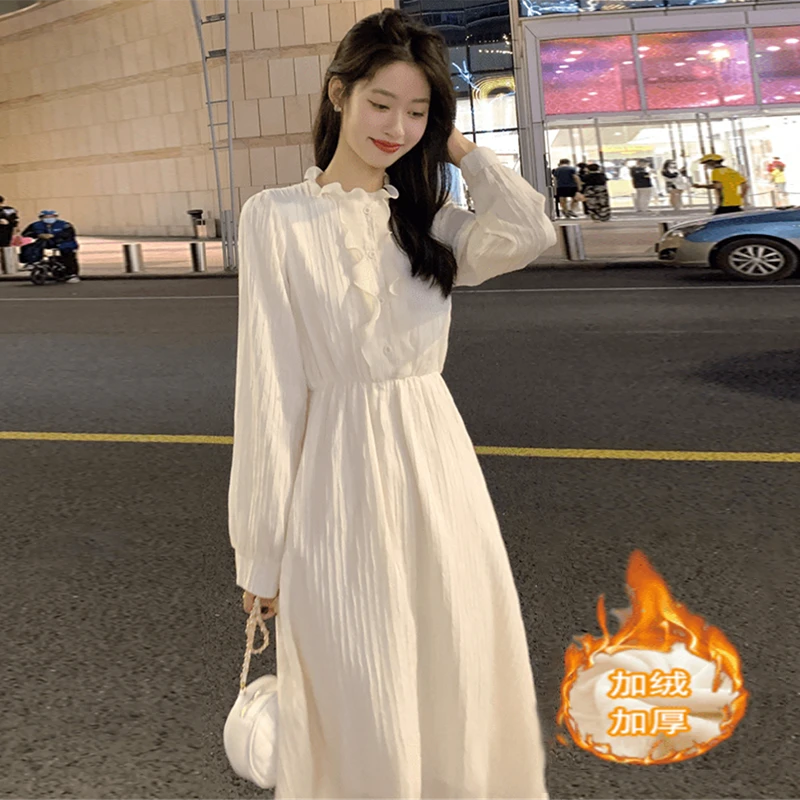 【素夕】【常规/加绒】法式温柔连衣裙超仙森系配大衣内搭打底裙6251