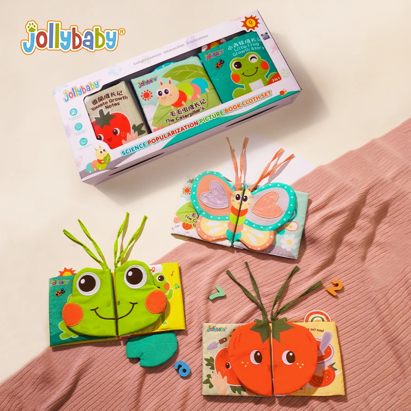 Jollybaby科普系列早教撕撕书布书婴儿布书玩具可啃咬水洗0-3岁