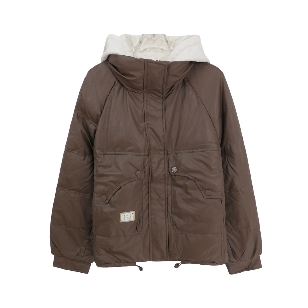 假两件连帽减龄设计感加厚保暖休闲羽绒服U139