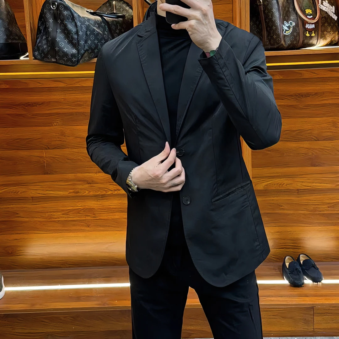 2024春季新款时尚休闲百搭净版商务男士单西服上衣外套DM1111