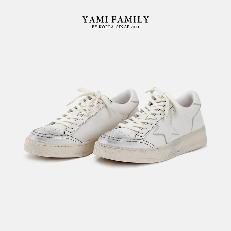 YM-X-2315 白色休闲鞋时尚百搭系带潮流厚底经典低帮