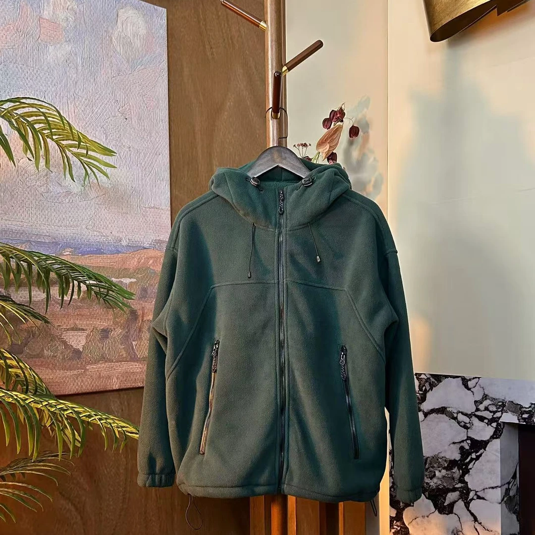 GuuRest古休秋冬新款加厚保暖摇粒绒连帽外套宽松休闲经典百搭
