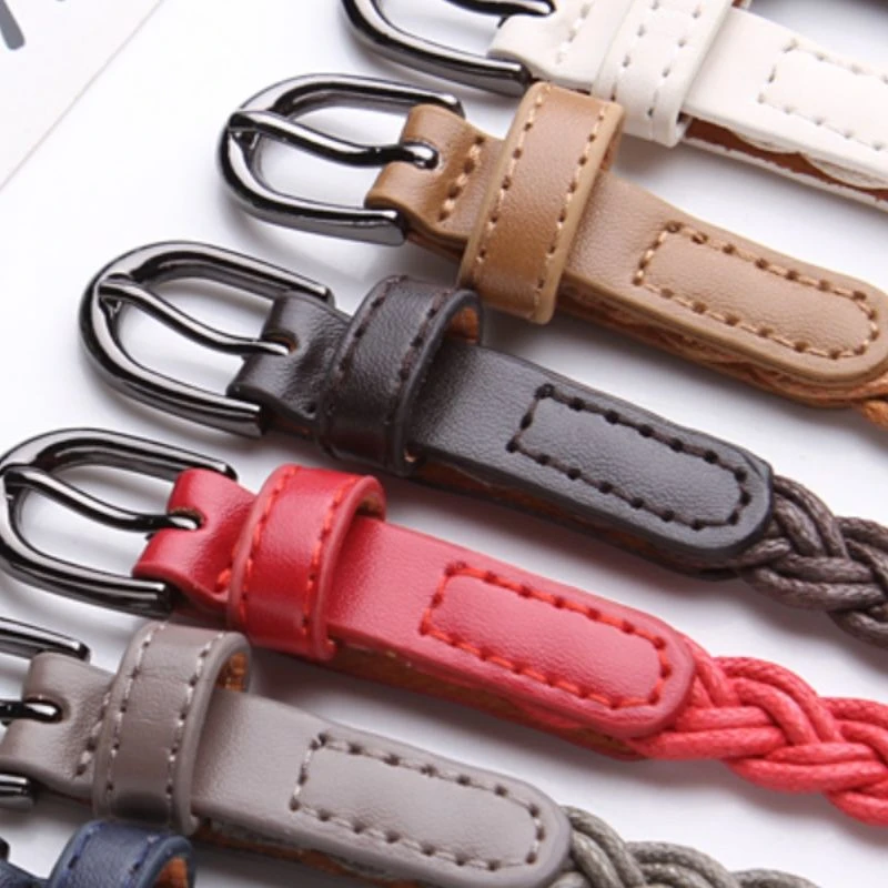 编织细腰带文艺复古百搭衬衫配裙子毛衣小皮带装饰牛仔裤带优品