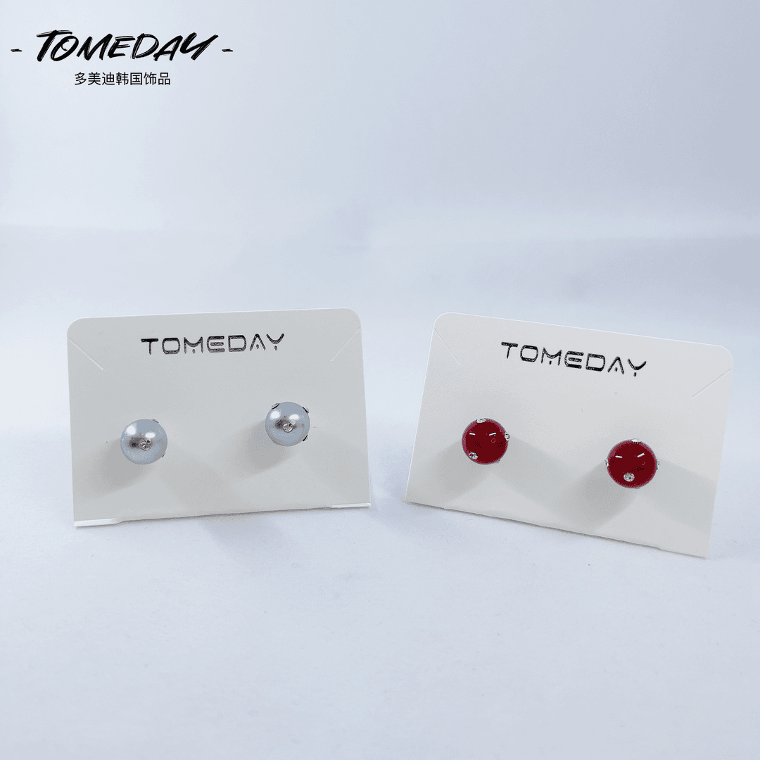 tomeday/多美迪 非金属仿珍珠耳饰I822精致日常职场百搭嵌钻珠珠耳钉