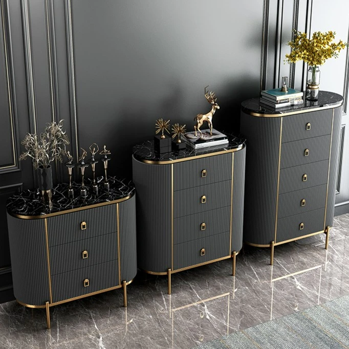 轻奢五斗柜大理石实木抽屉式简约现代入户门客厅卧室靠墙收纳储物