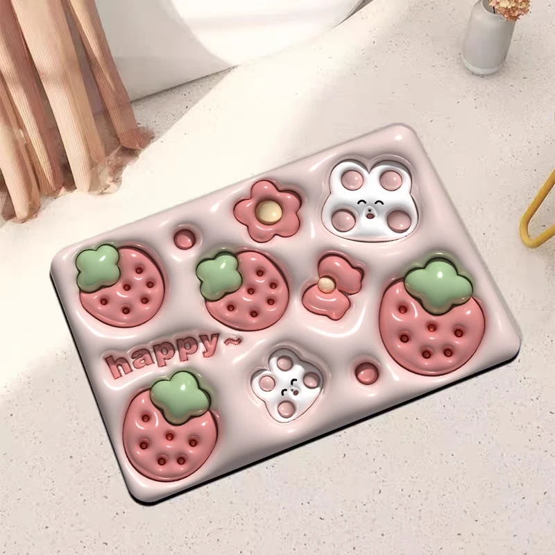 餐垫黄白格食物垫防水草莓食品垫网红可爱创意家用