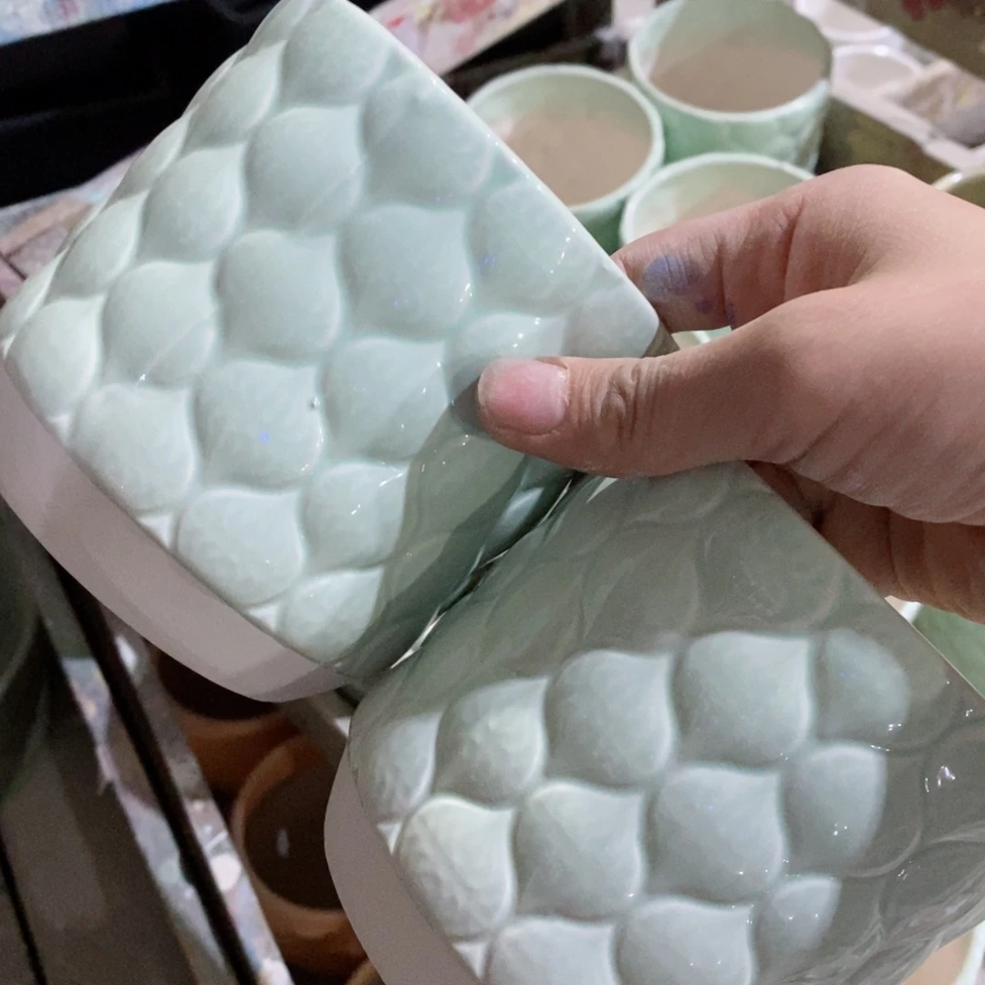 陶瓷红陶陶瓷多肉绿植花盆外贸尾货