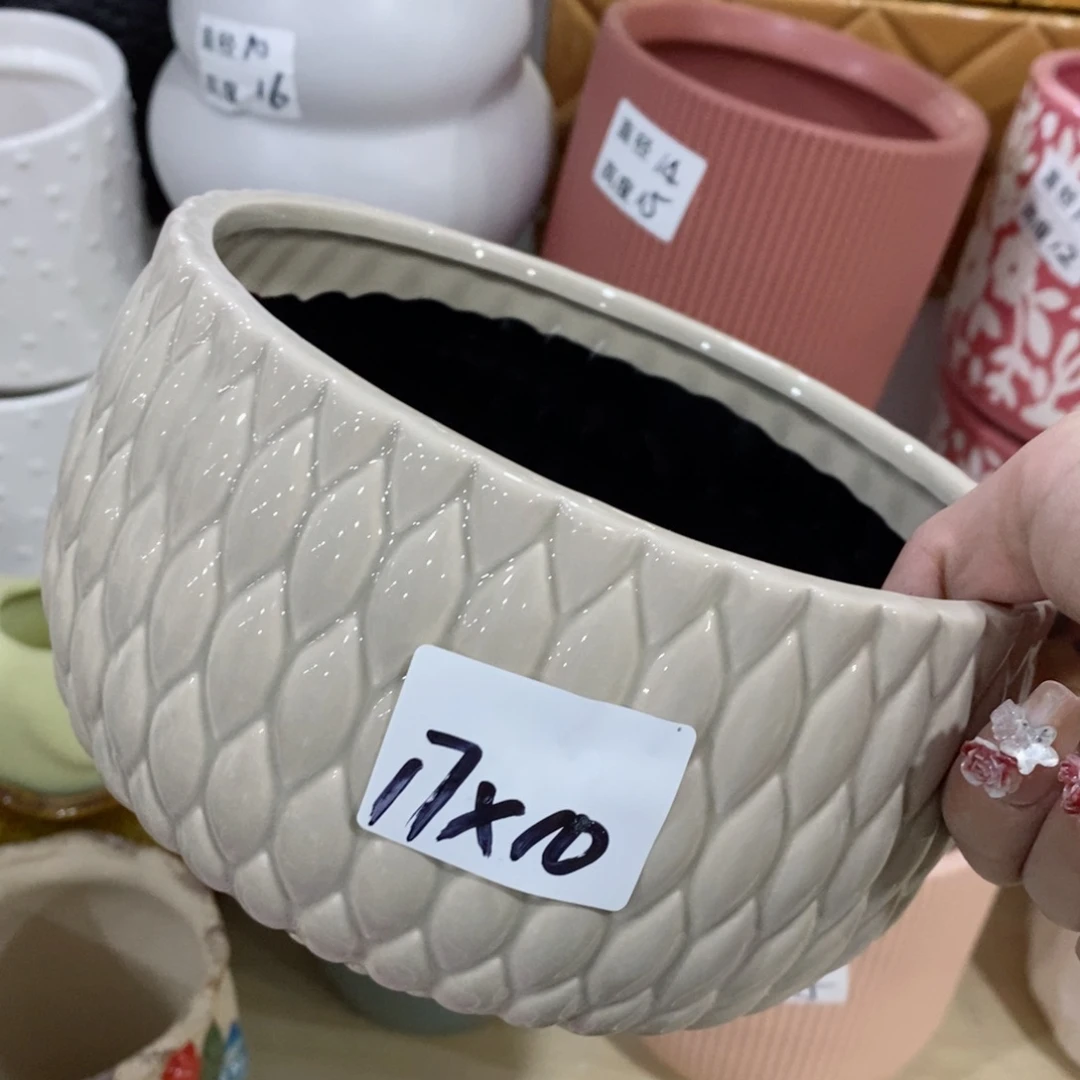 陶瓷红陶陶瓷多肉绿植花盆外贸尾货