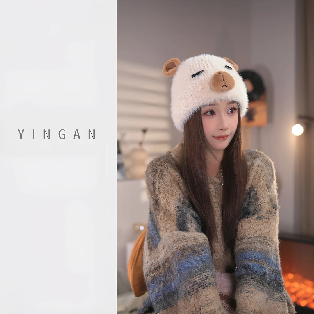 原创设计  2024新款百搭可爱包头户外大头围休闲针织帽时尚保暖