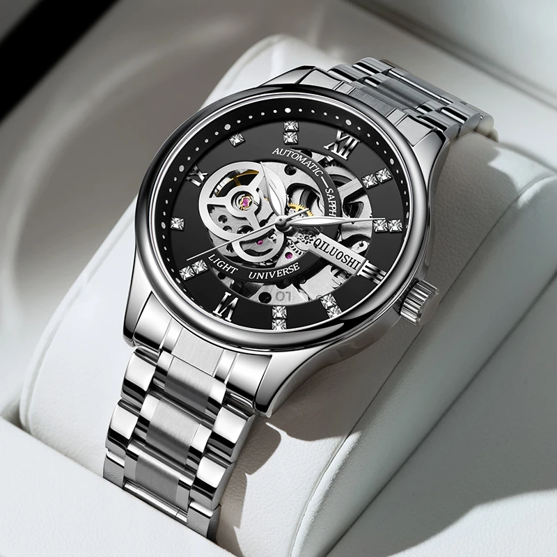 秋季新款黑武士气质男士手表全自动机械表夜光防水镂空潮流男腕表