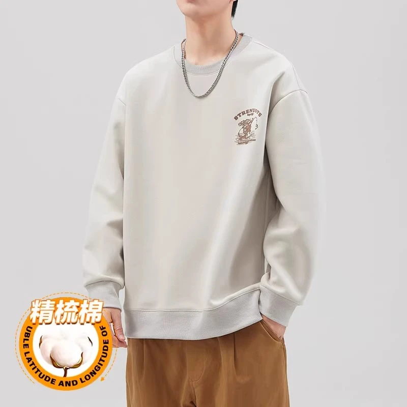 GS潮牌男士卫衣美式休闲圆领长袖春秋季潮流新款宽松百搭打底上衣