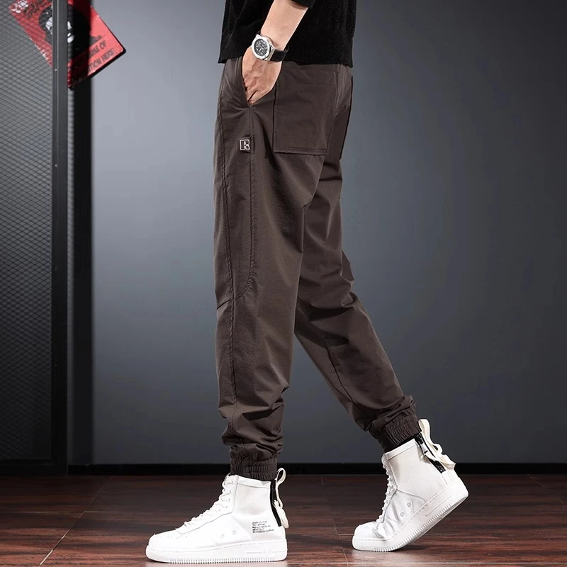 GS春秋季休闲裤男士潮流简约宽松束脚裤新款美拉德穿搭运动户外裤