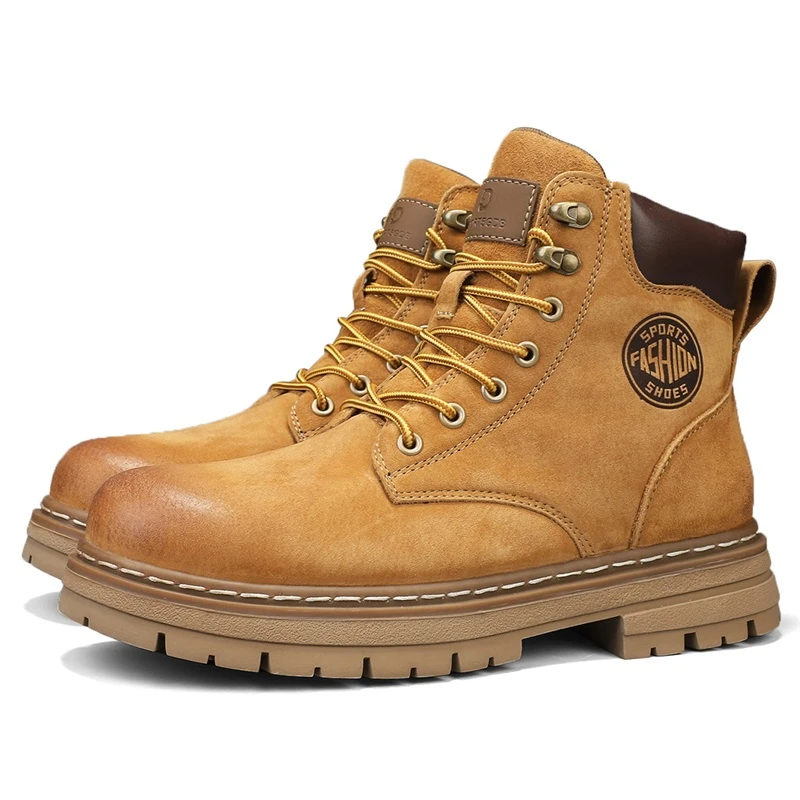 冬季男士真皮马丁靴女户外工装靴复古防滑耐磨英伦风女短靴情侣靴