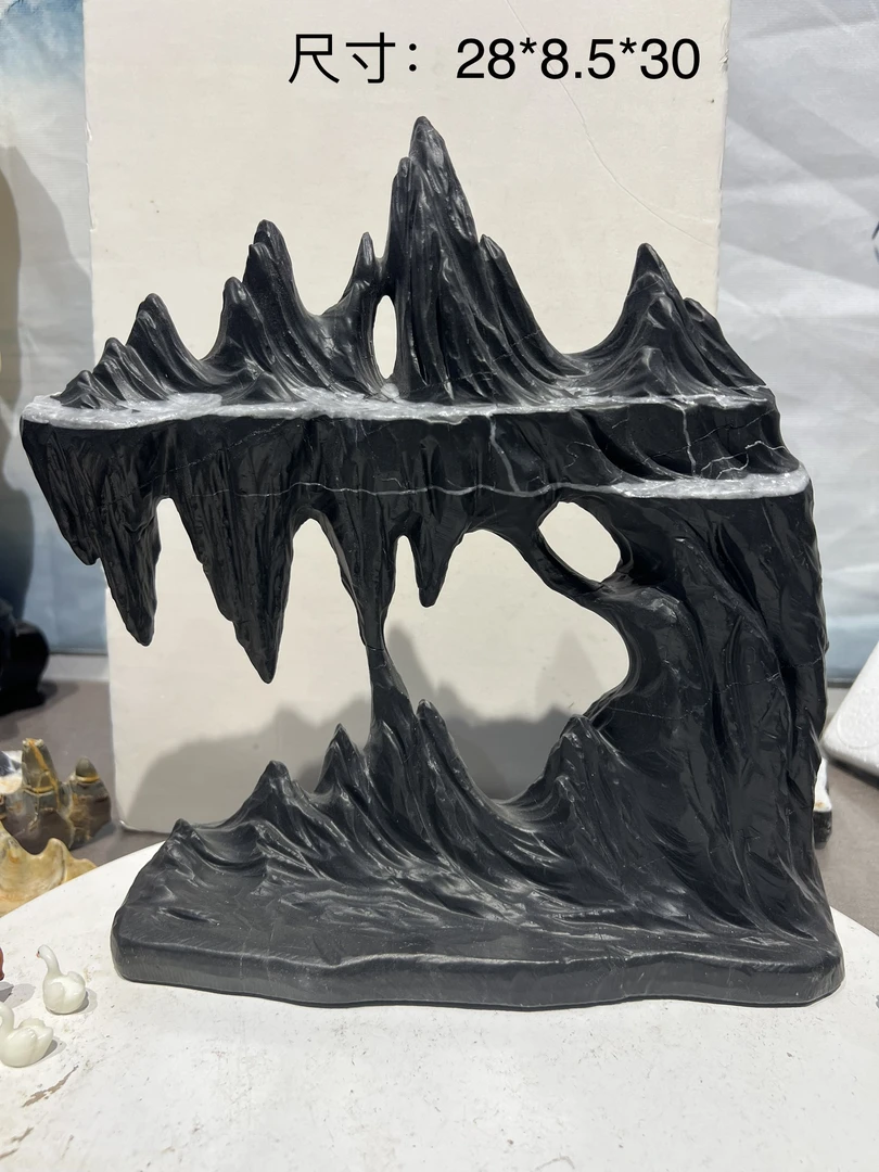 天一石坊 灵璧石摆件 手工雕刻（26）尺寸：28*8.5*30