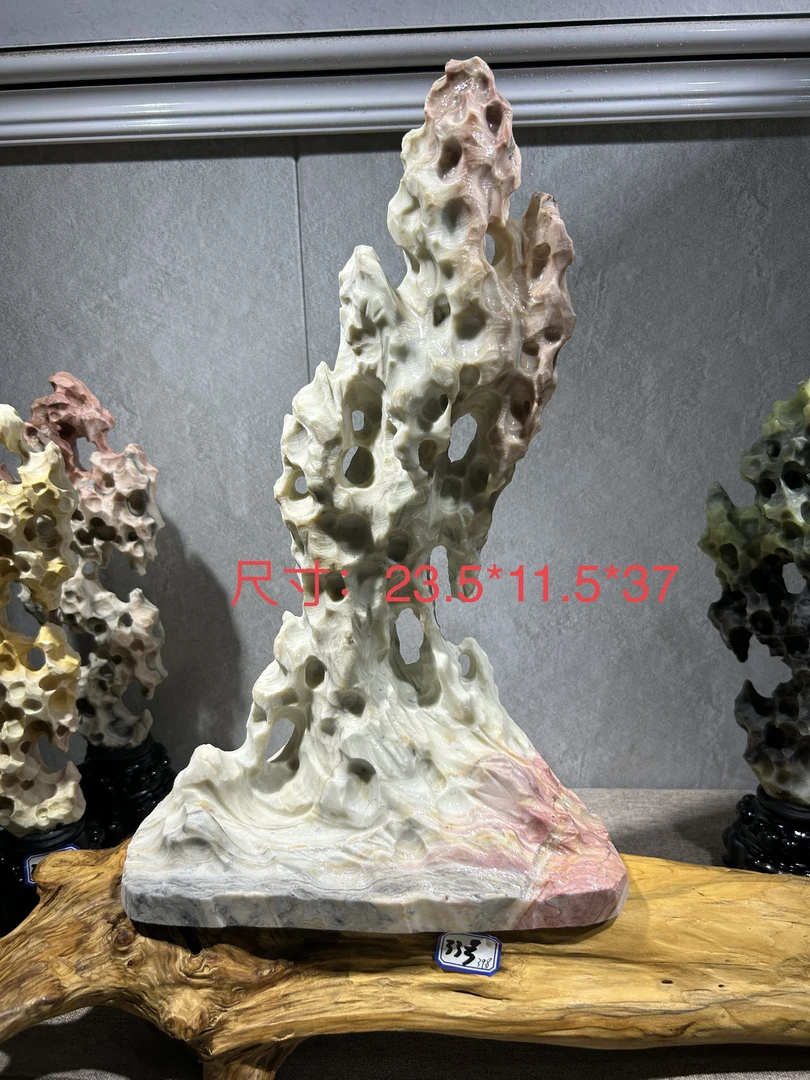 天一石坊 灵璧石摆件 玉玲珑（33）尺寸：23.5*11.5*37